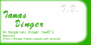 tamas dinger business card